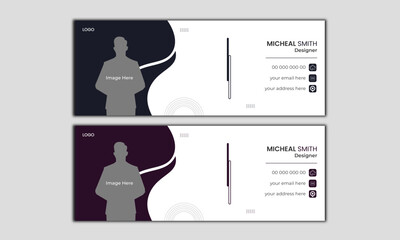 Elegant mail signature card template with digital profile design