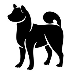 Dog akita inu breed, animal and pet. Doggy, canine, puppy, pawl and doggie, illustration