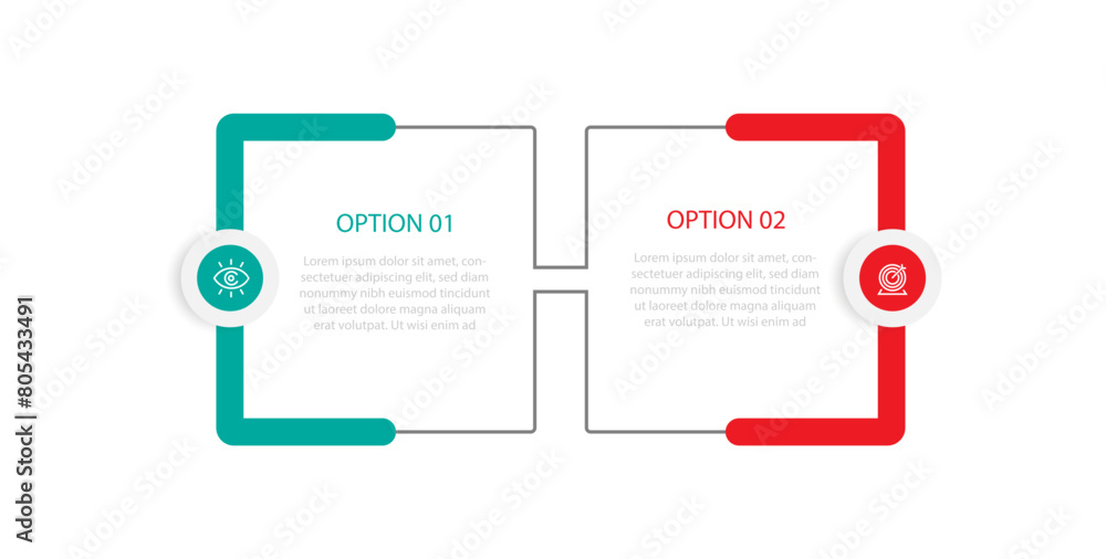 Poster Vector template infographic with 2 step process suitable for workflow, business information, presentation and web graphic design 