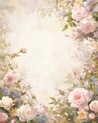 A beautiful watercolor painting of a floral frame