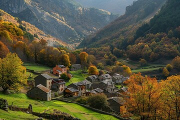 Sunrise view to Sigiriya rock - Lion Rock - from Pidurangala Rock in Sri Lanka. Beautiful simple AI generated image in 4K, unique.