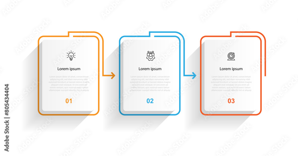 Aufkleber Design template infographic vector element with 3 step or option 
