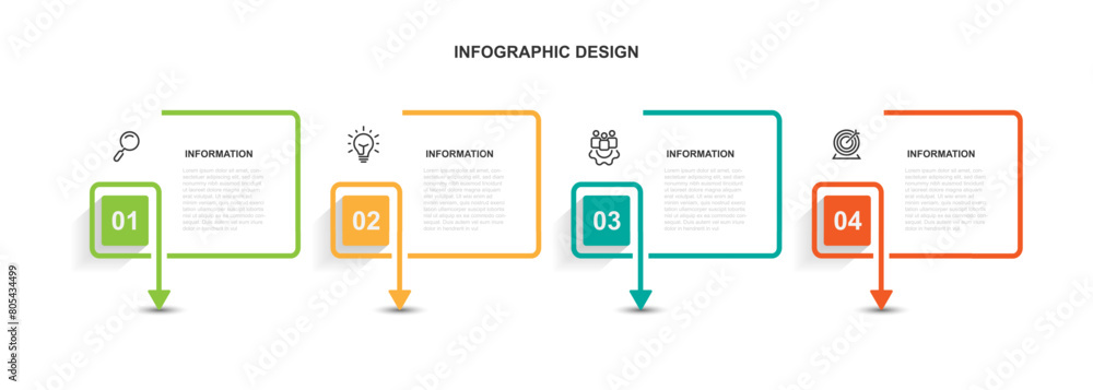 Poster Infographic template vector element with 3 step or option 
