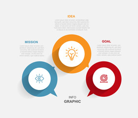 3 circle template vector infographic 
