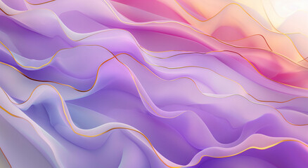 Obraz premium Abstract purple and gold fabric with a wave pattern. The fabric is very soft and looks like it's made of silk