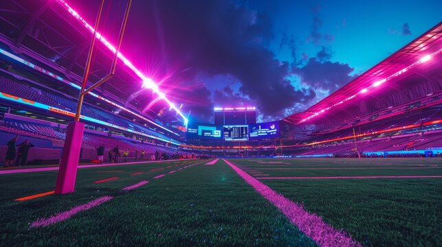 Football Stadium Fan Experience: Images portraying the fan experience at an empty football stadium