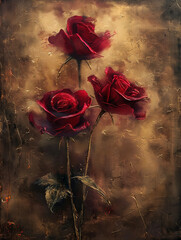 background with rose and paper