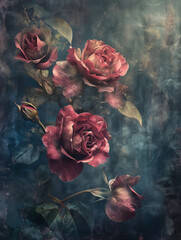 vintage background with roses