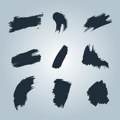 Ink brush stroke collection vector