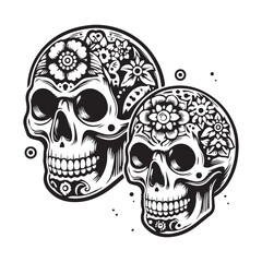 A Skull flat vector illustration