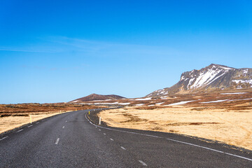 Empty roads on Snæfellsnes Peninsula, Iceland
