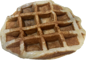 Breakfast, golden Waffles isolated on white background