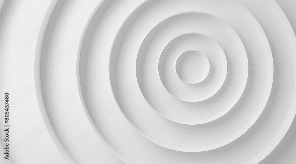 Poster abstract white background with a series of circles of varying sizes. the circles are arranged in a s