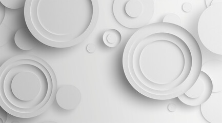 Abstract white background with a lot of circles and a few squares