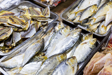 Dry fish sell in the seafood store