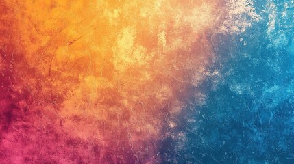 Obraz premium Blue orange yellow pink grainy gradient background abstract poster design noise texture copy space