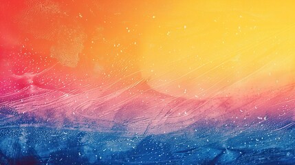 Blue orange yellow pink grainy gradient background abstract poster design noise texture copy space