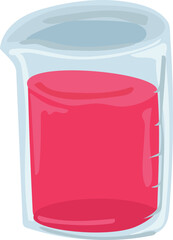 Cartoon beaker illustration on transparent background.
