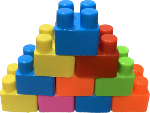 toy building blocks, Hill Step of plastic building block toys , Colorful block Puzzle games for kids isolate on white background, die cut