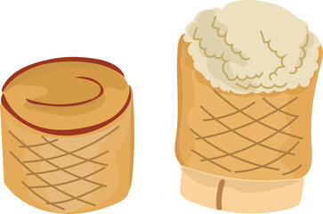 Sticky rice illustration on transparent background.
