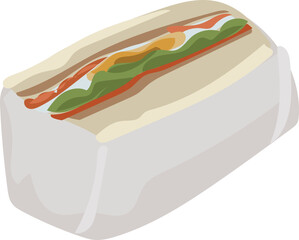 Sandwich illustration on transparent background.

