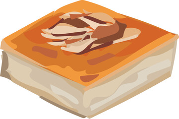 Khanom mor kaeng illustration on transparent background.
