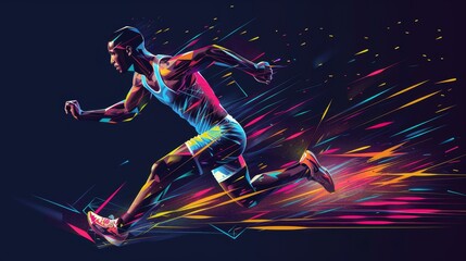 Running sportsman poster.