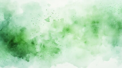 Fototapeta premium Watercolor light green and white splotches and splashes background