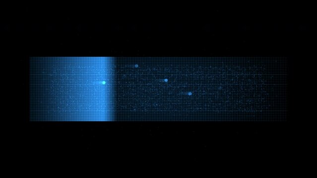 HUD element with sci-fi waveforms and numbers, 4K with alpha channel for transparency