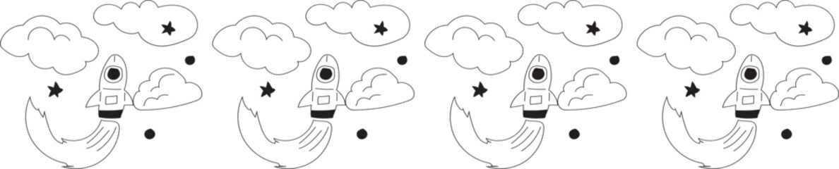 Cosmos line border on transparent background.
