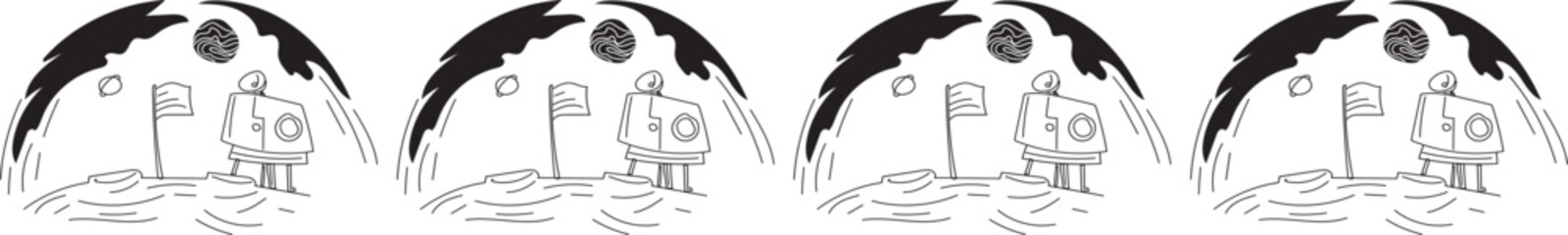 Cosmos line border on transparent background.
