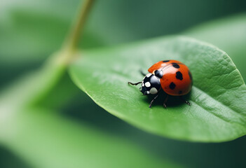 Fototapeta premium ladybug on minimal simple background