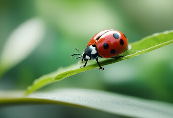 Fototapeta premium ladybug on minimal simple background