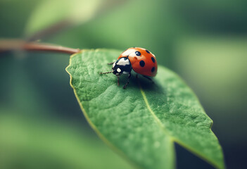 ladybug on minimal simple background