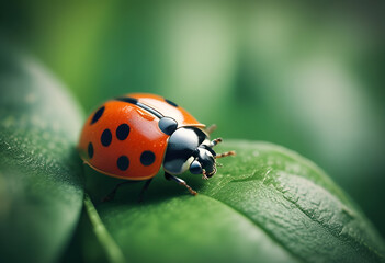 Obraz premium ladybug on minimal simple background