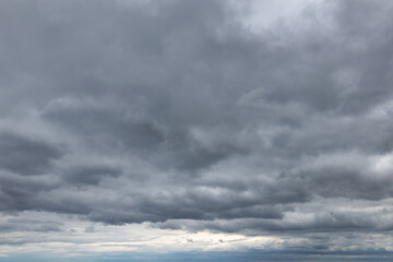 Dark, gloomy, overcast clouds gray and white