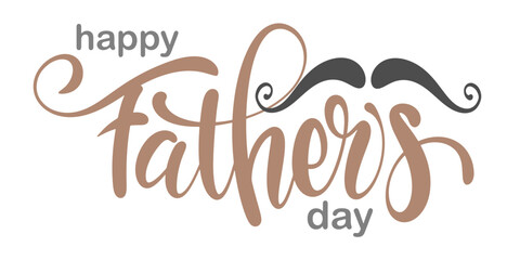 Fototapeta premium Happy Father's Day card with hand drawn. Vector