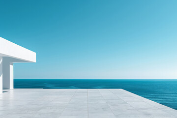 Modern buildings by the lake.Empty architectural background.