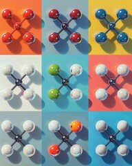 Molecule icons  symbol vector elements for infographic web