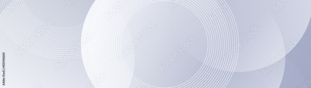 Poster Abstract background white and grey with glowing circle curved geometric lines. Modern shiny lines pattern. Vector illustration
