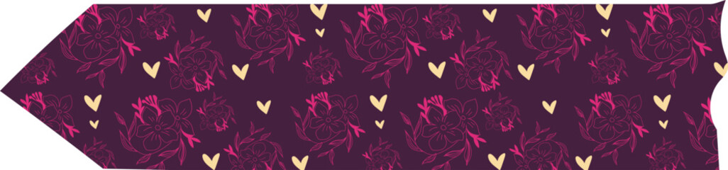 Flower purple washi tape on transparent background.
