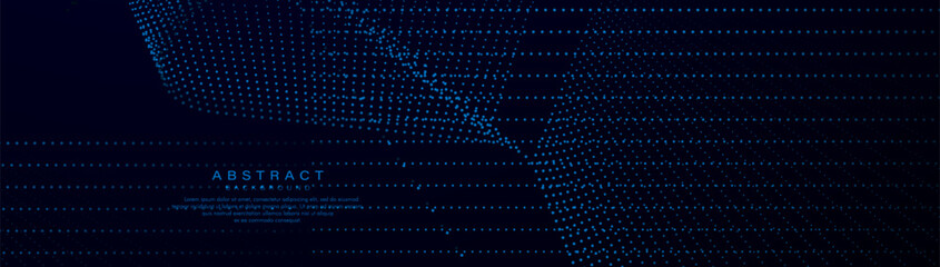 Abstract background with blue geometric lines particle. Architectural construction concept. Up view of modern city urban landscape. Low-angle view of skyscrapers. Vector illustration