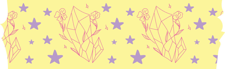 Crystal washi tape on transparent background.
