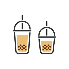 Bubble Milk Tea. Vector icon for logo