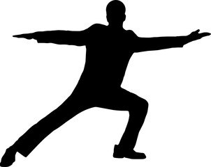 Professional male dancer silhouette PNG. Vector illustration isolated on transparent background.