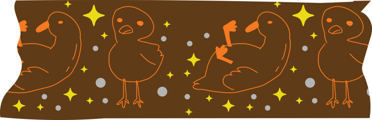Duck washi tape on transparent background.

