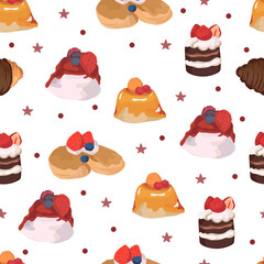 Sweets seamless pattern background.
