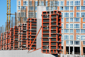 Construction site with formwork