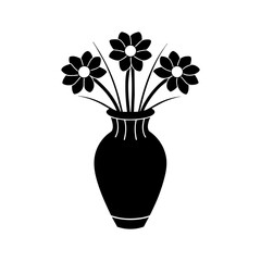 Flowers in vase vector illustration