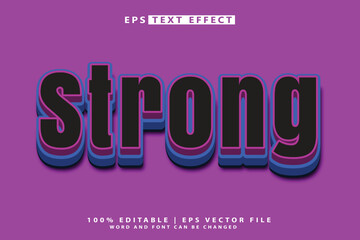 Strong 3d style editable text effect mockup,